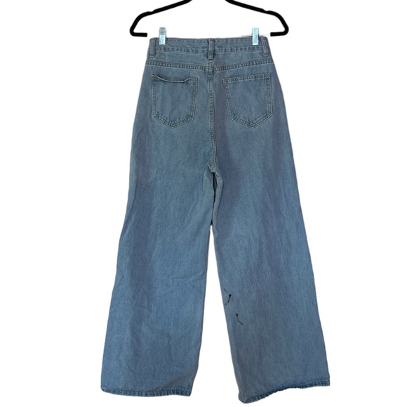 High Rise Wide Leg Jeans, Size 27 - Picture 2 of 4